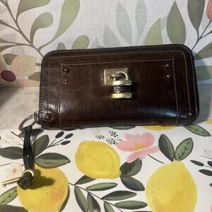 Chloe Paddington Round Zipper Long Wallet 7Epm02 Brown Leather Women